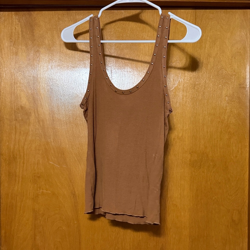 Studded Brown Tank Top